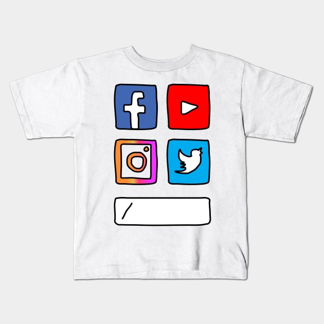 Social Media Handles Kids T-Shirt by Playful Creatives